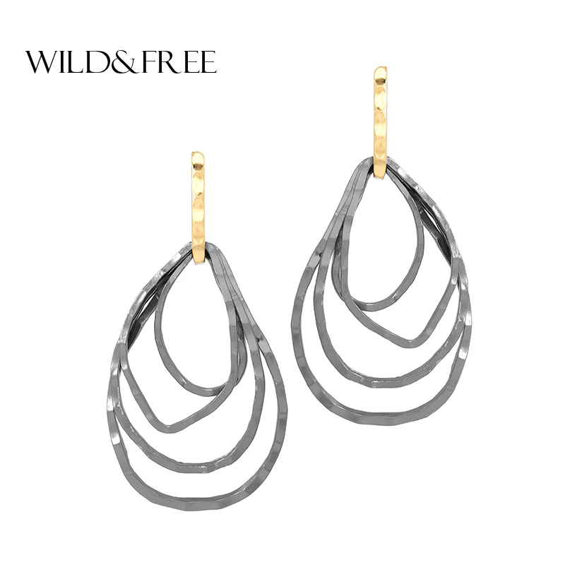 Wild &amp Free моде многослойное геометрической формы свисающие серьги для девушек