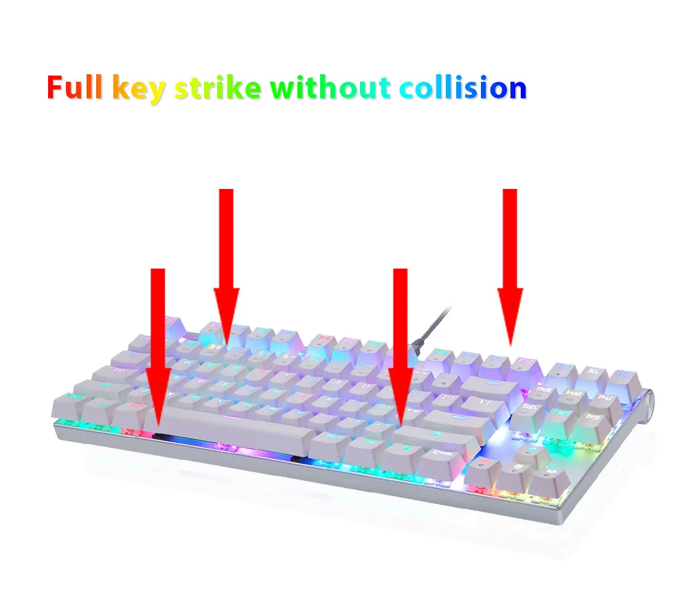 Motospeed CK101 Проводная Механическая клавиатура металлическая 87 клавиш RGB синий