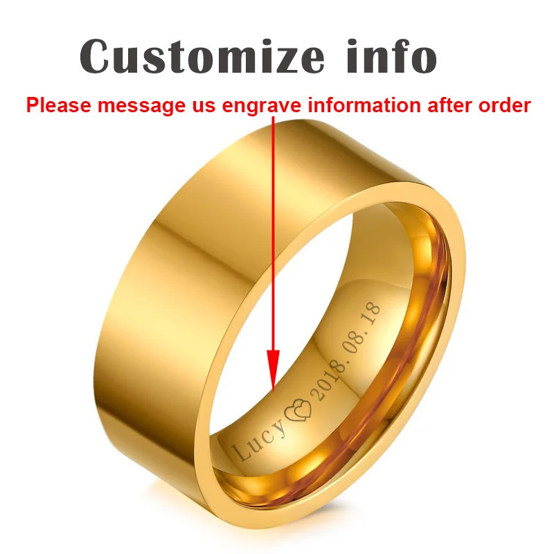 customize men Vnox его и ее обручальное кольцо Наборы для ухода за кожей золото-цвет Обручальные кольца для Для женщин и Для мужчин ювелирные изделия - Цвет основного камня: customize men