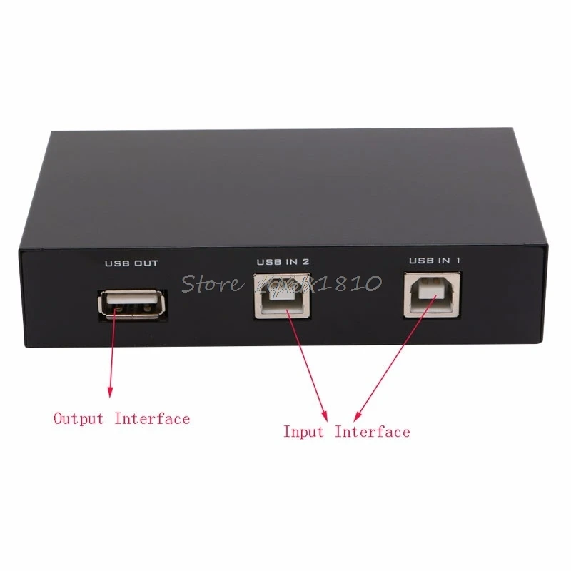 2 порта USB2.0 распределительное устройство переключатель адаптер Коробка для ПК Сканер Принтер Прямая поставка