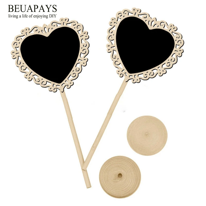 

20pcs DIY wedding decoration christmas Hollow lace shaped blackboard wooden crafts small blackboard wedding party decorations