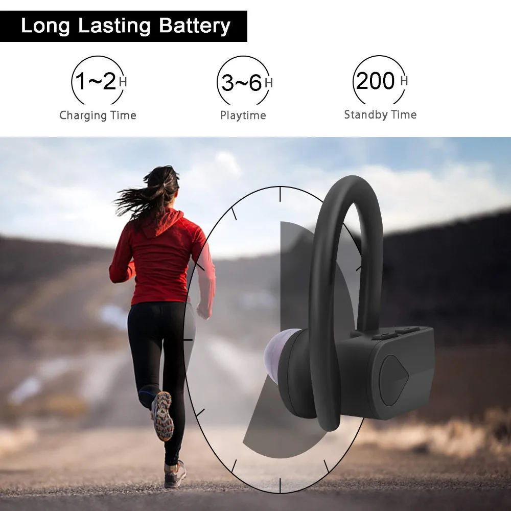 DUSZAKE TWS 4 2 Беспроводная Bluetooth гарнитура Наушники Спортивные наушники Беспроводные