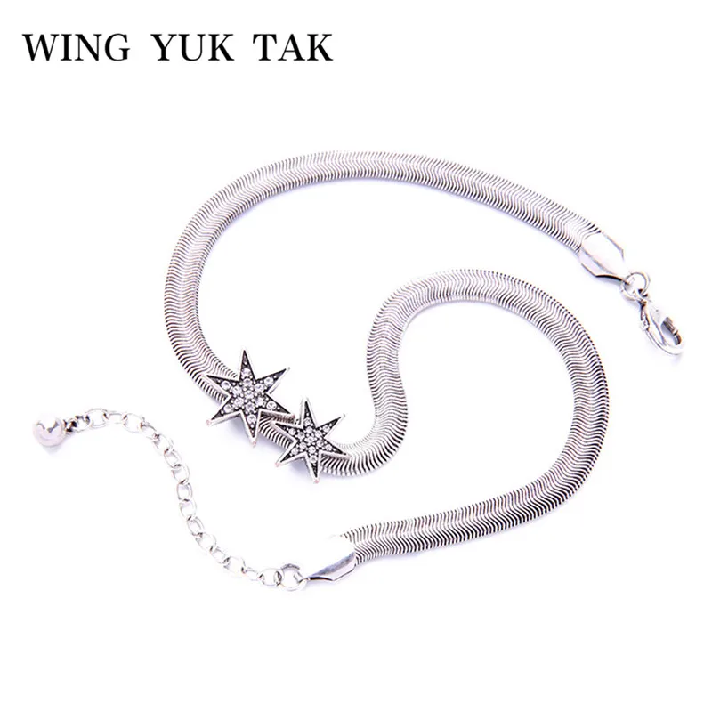 Женское винтажное серебряное ожерелье со звездами wing yuk tak | Украшения и