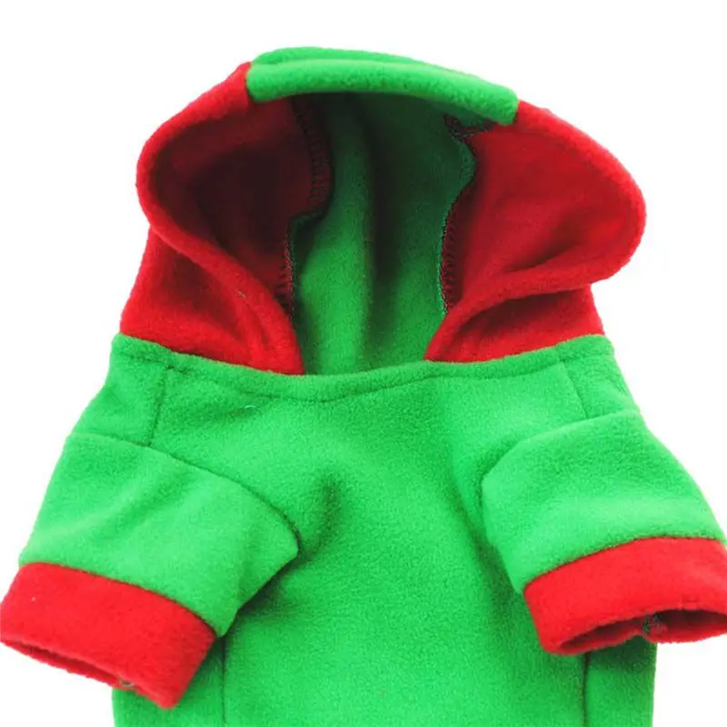 XS/S/M/L/XL зимняя теплая одежда для собак Рождественская елка костюма толстовки