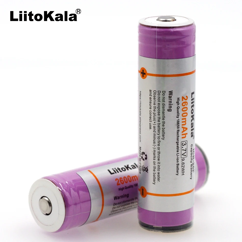 1 шт. Оригинальная защищенная аккумуляторная батарея Liitokala 18650 3 7 в 2600 мАч |