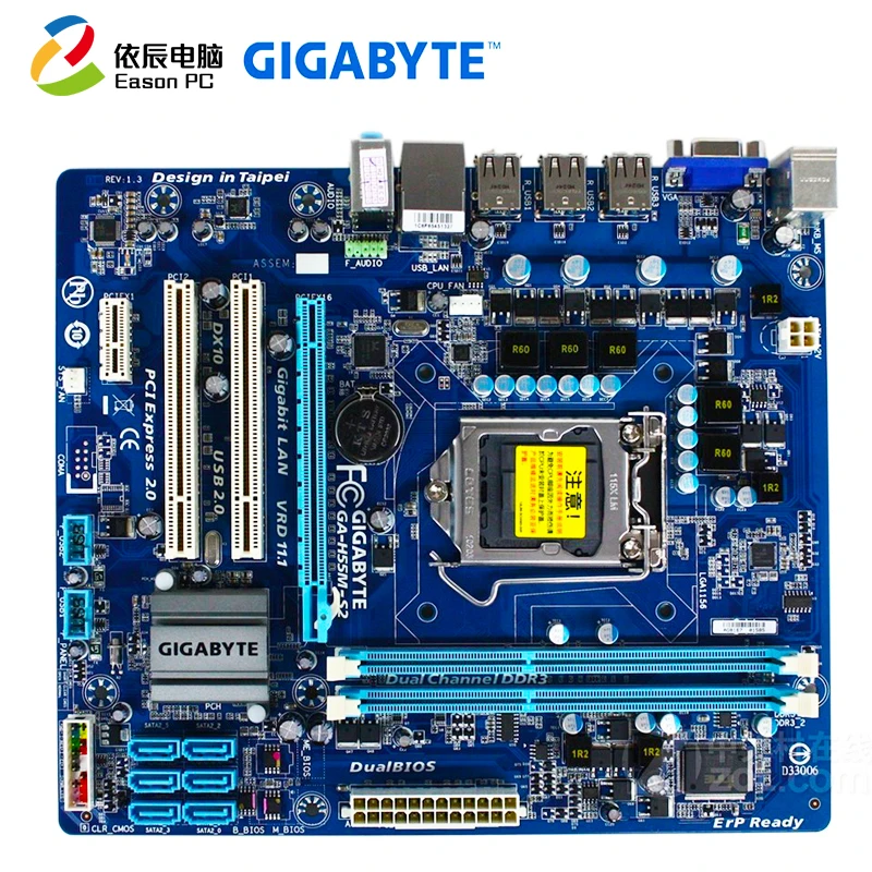 GIGABYTE GA-H55M-S2 LGA1156 DDR3 i3 i5 i7 Micro-ATX | Компьютеры и офис
