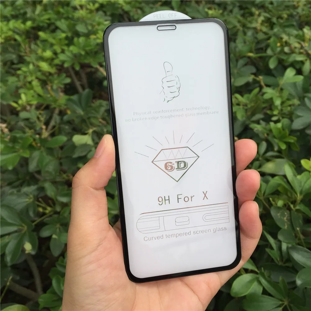 Szysgsd полное покрытие закаленное Стекло для IPhone X Экран протектор 6D защитный