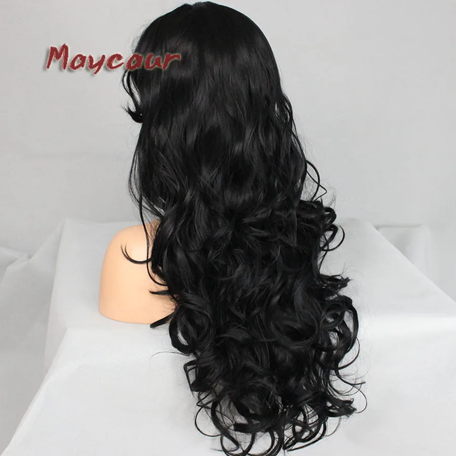 Женские синтетические волосы черные длинные волнистые волосы|wigs for blacks|wigs black
