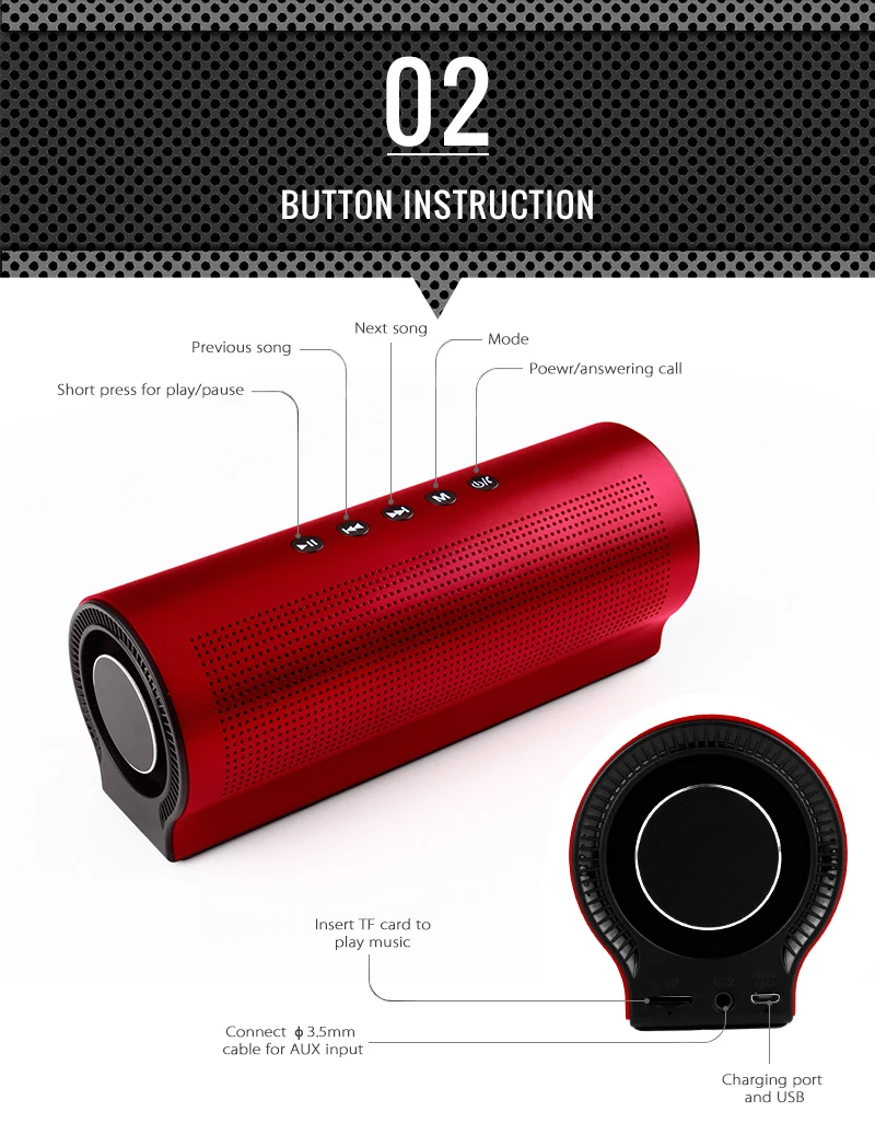Беспроводная Bluetooth колонка, PN-13, портативная, Hi-Fi, беспроводная, стерео, супер бас, звуковая коробка, громкая связь, 18 Вт, 2200 мАч, динамик для телефона