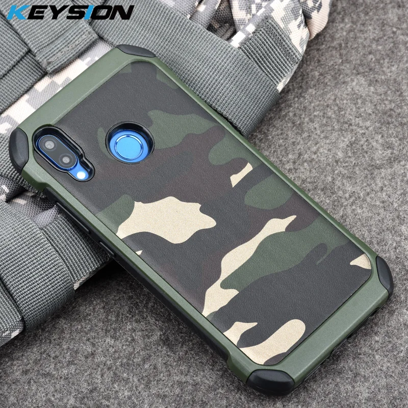 KEYSION чехол для huawei Nova 3e камуфляж ПК + ТПУ 2 in1 антидетонационных защитная задняя P20