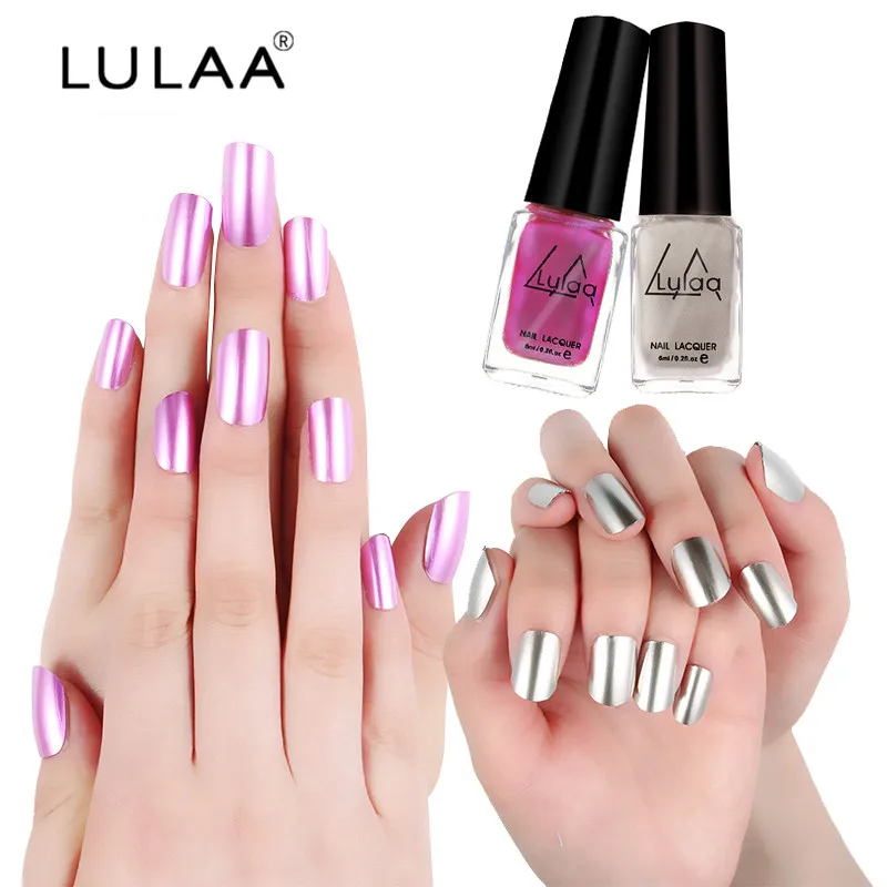 Lulaa 5 цветов металлик лак для ногтей длительный матовый эффект макияж Щепка