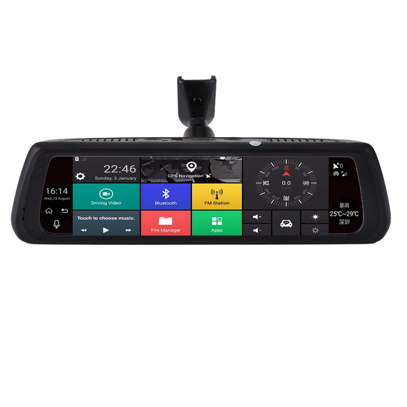 Специальное Автомобильное зеркало заднего вида DVR камера gps навигация Bluetooth wifi ADAS Автомобильная помощь двойной объектив видеорегистратор