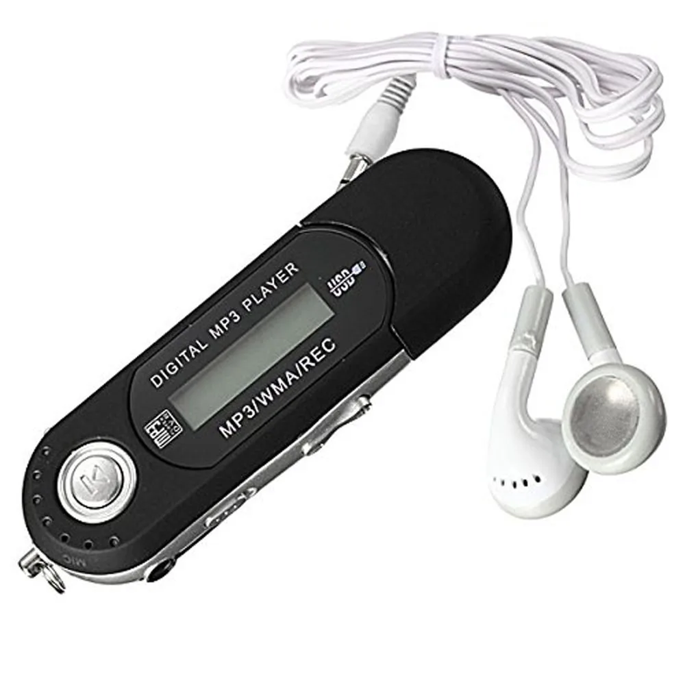 Черный 8 Гб большой памяти флеш-диск USB 2,0 ЖК мини MP3 музыкальный плеер с fm-радио высокое качество музыкальный бар#10 - Цвет: Черный