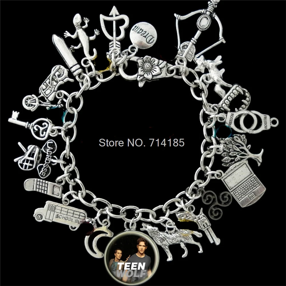 12 шт серебряный браслет с волком для подростков|bracelet silver|charm bracelet silvercharm |