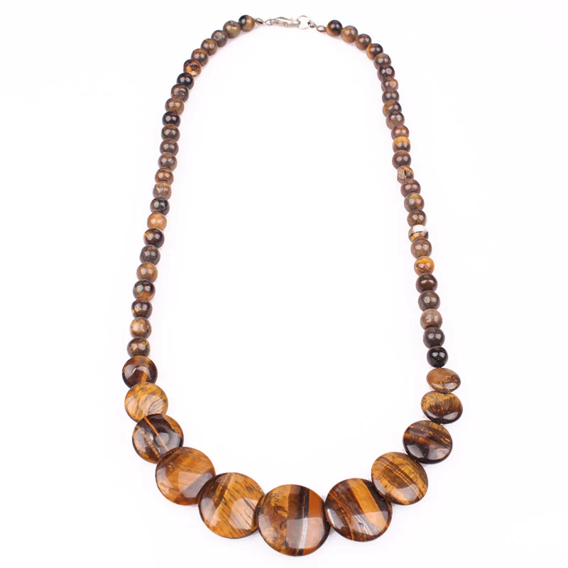 Ожерелье из натурального камня и оникса с круглыми бусинами 45 см | Украшения