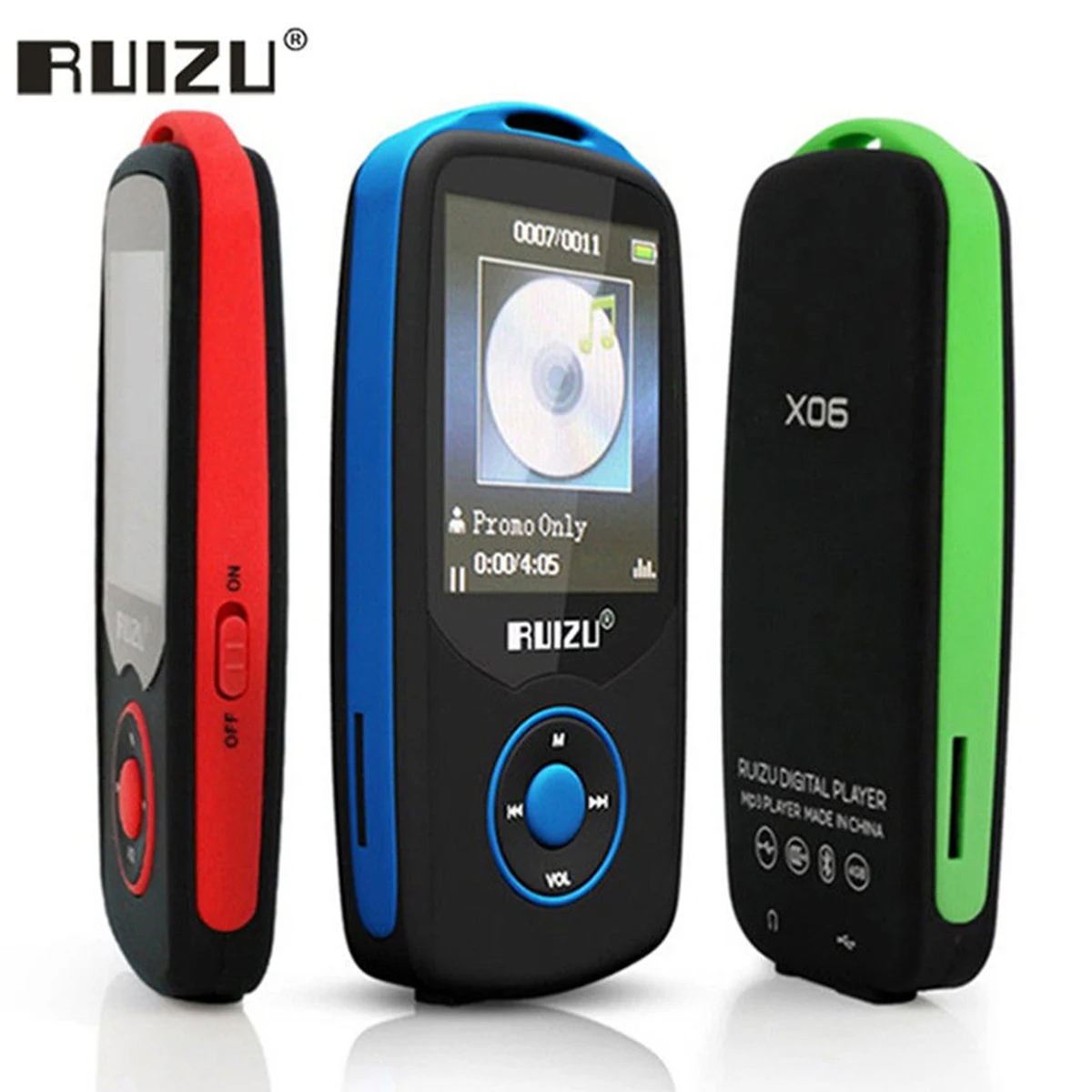 Original RUIZU X06 Mp3 Player Bluetooth 8GB TFT 1.8" LCD Screen Lossless Voice Recorder FM Hifi Mini Sports MP3 Music | Электроника