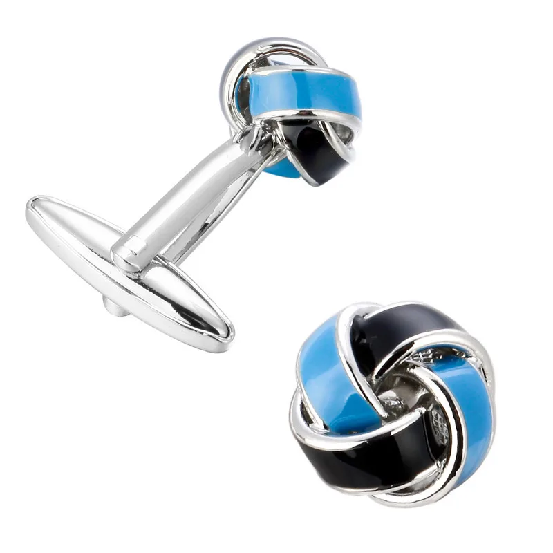 Высококачественные медные запонки KC с синей французской свадебной рубашкой