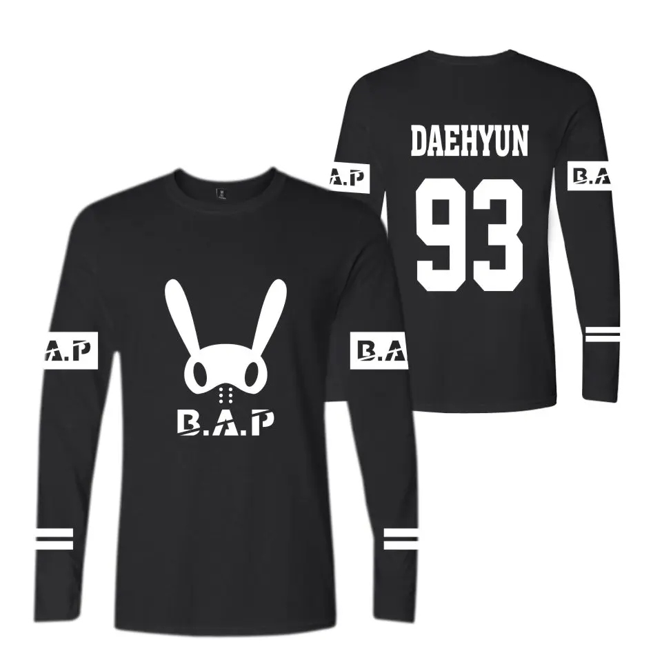 B.A.P популярные группы Kpop подходящие женские/мужские летние футболки с длинным