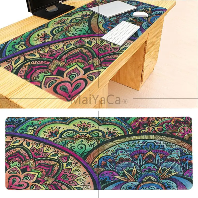 LockEdge 30x60cm MaiYaCa Печатный Мандала Цветок офисные мыши геймер Мягкий Коврик Для Мыши Компьютерный игровой коврик для мыши геймер игровые коврики версия коврик для мыши - Цвет: LockEdge 30x60cm