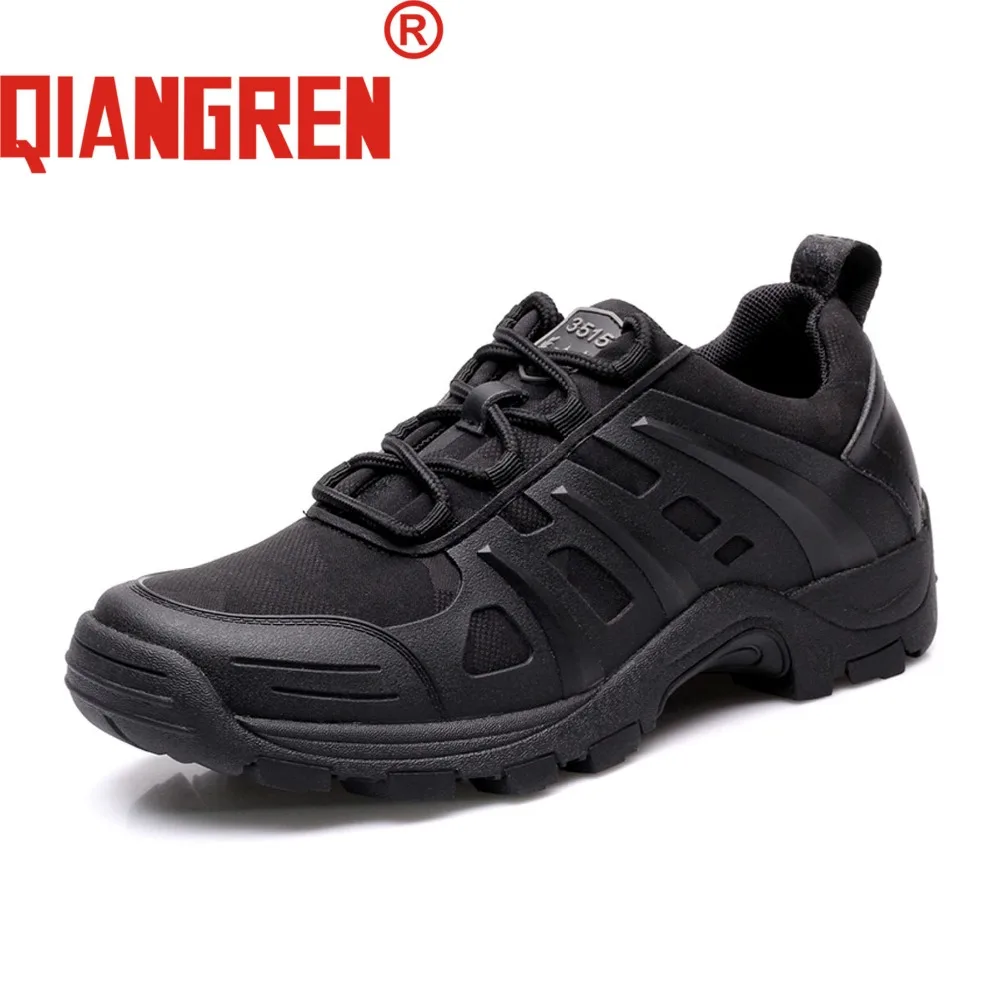 

QIANGREN Military Brand New Arrive Mens Spring Summer Black Mesh Tactical Boots Outdoors Climbing Training Street Fashion Shoes