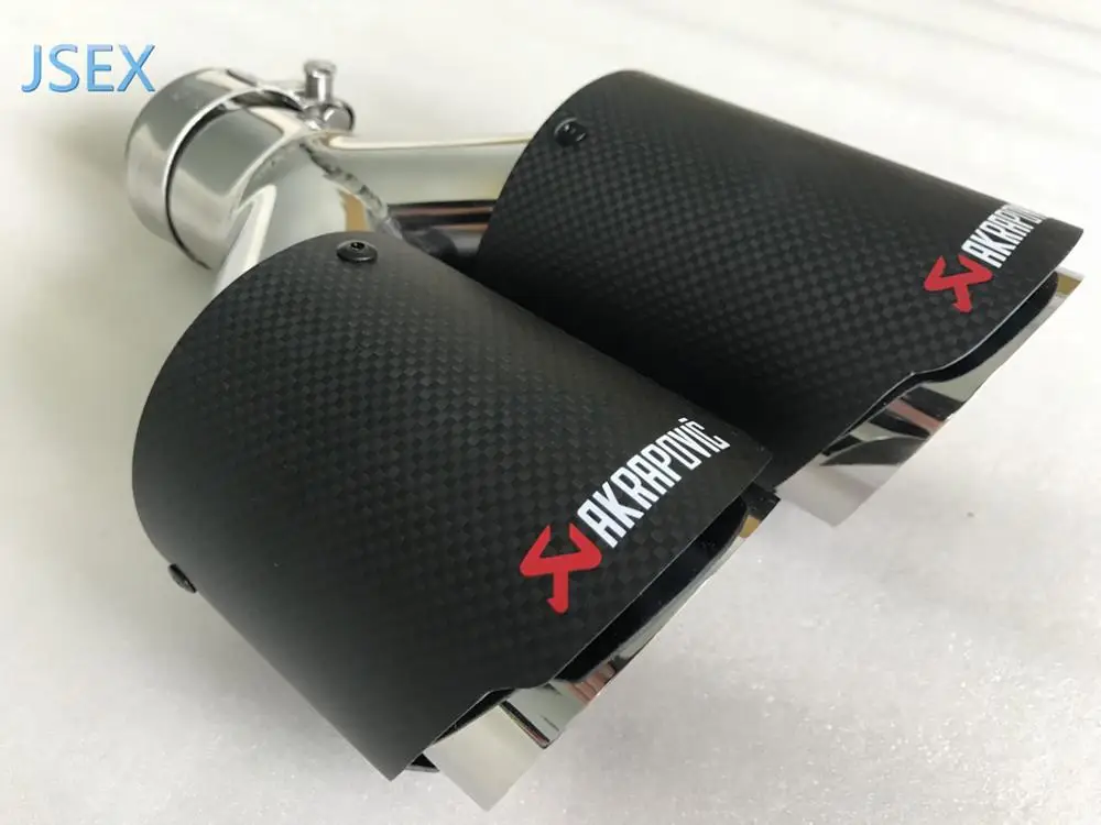 Углеродное волокно Стайлинг AKRAPOVIC нержавеющая сталь Универсальный двойной автомобильный глушитель выхлопной трубы автомобильные аксессуары модификация