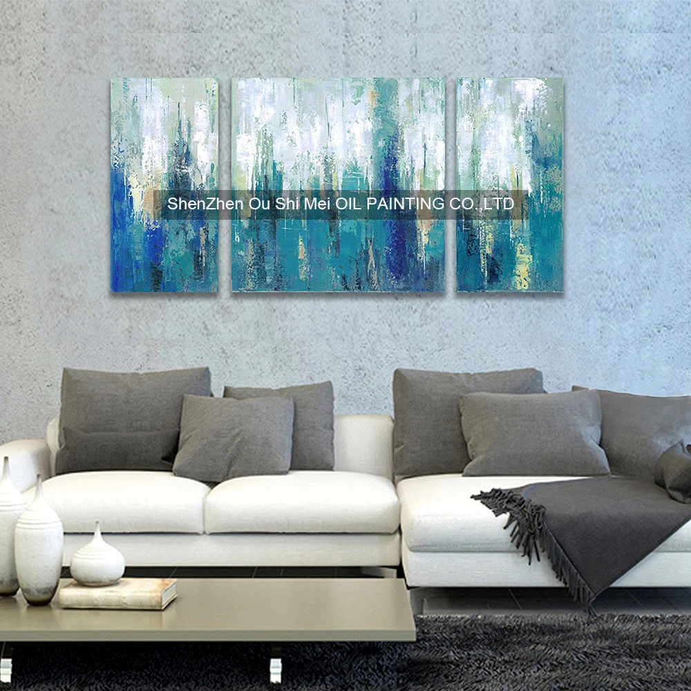 Ручная роспись современная абстрактная зеленая живопись на холсте масляная