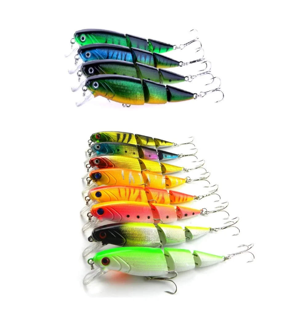 

12Pcs 10.5cm 14g 3 Jointed Minnow Fishing Lure Swimbait Sections Artificial Hard Bait Pesca Fishing Tackle Crankbait