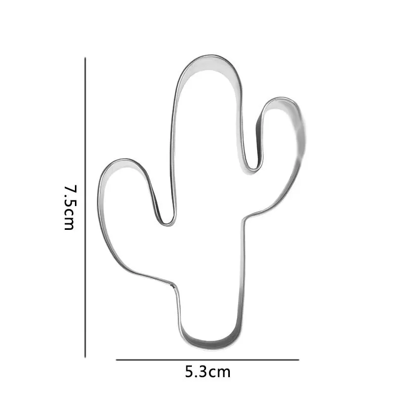 Stainless Steel Cactus Shape Cookie Cutter For DIY Decorating Biscuit Cake Coffe Kitchen Baking Fondant Candy Mold Accessories | Дом и сад