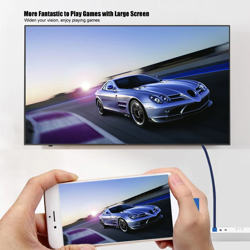 Нейлоновый Плетеный USB в HDMI конвертер для Apple Lightning кабель Цифровой AV адаптер iPhone 8