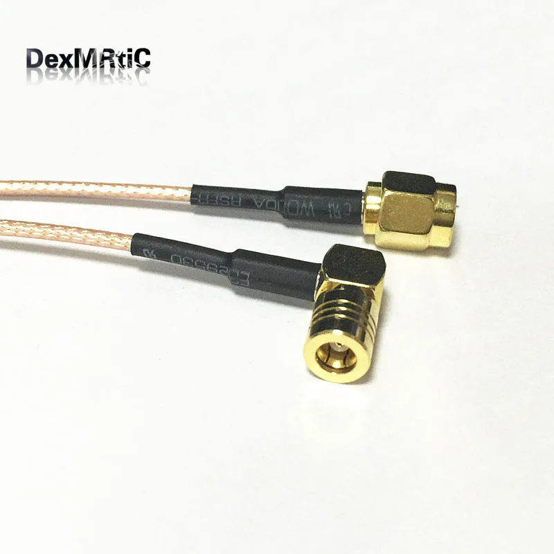 НОВЫЙ SMA штекер прямой переключатель SMB Женский Разъем правый угол pigtail кабель RG178