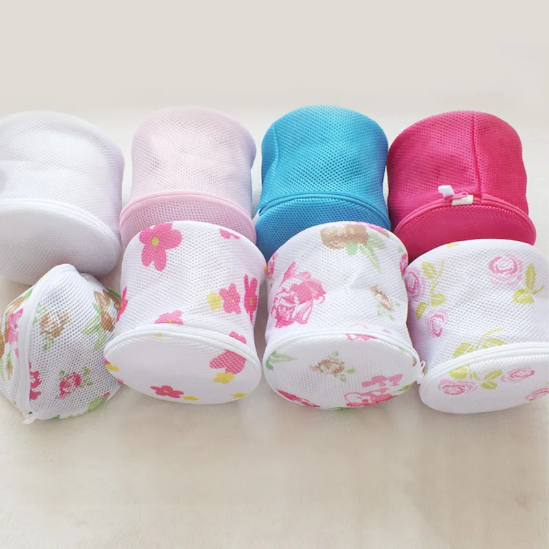 1pcs Polyester laundry bag underwear bra socks wash washing machine round mesh zipper net protective cover |