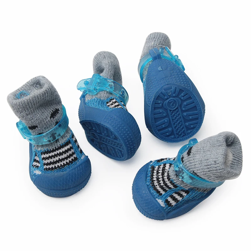 4 шт./компл. Нескользящие непромокаемые сапоги мягкая теплая обувь для маленьких