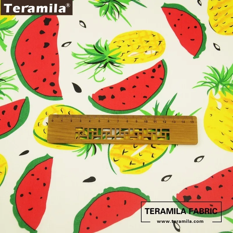 Хлопок Teramila поплин ткань ручная работа тильда принт свежие фрукты дизайн