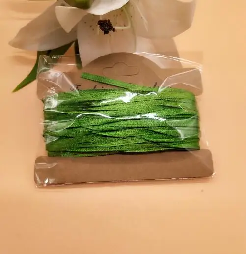 Green REDJCK 10 м \ ЛОТ 3 мм ширина атласная лента 34 цвета полиэстер Твердые тесьма ленты для DIY Материал Вышивание подарок обёрточная бумага упаковка - Цвет: Green