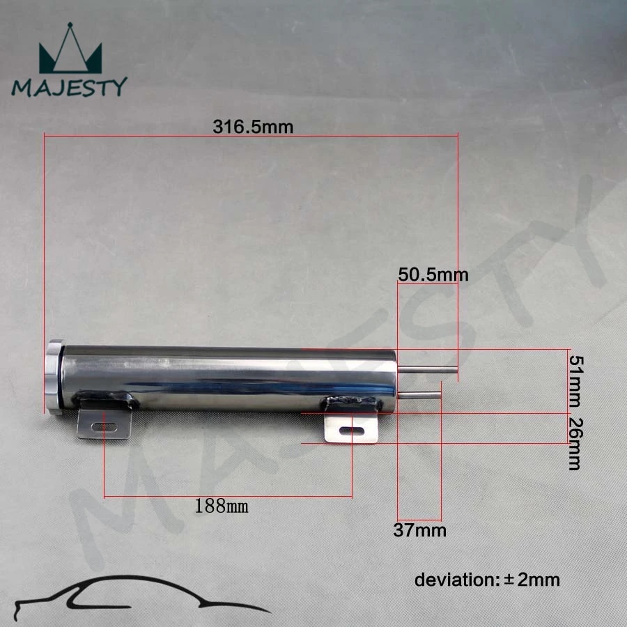 Универсальный переливной резервуар радиатора из нержавеющей стали 14 унций 2x10