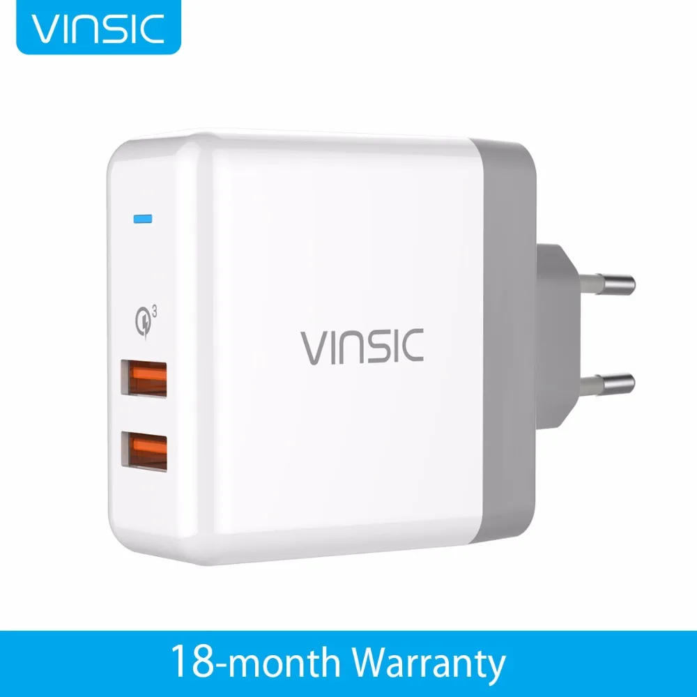 Vinsic 36W Quick Charge 3 0 QC3.0 двойное USB настенное зарядное устройство для iPhone/iPad Samsung Galaxy