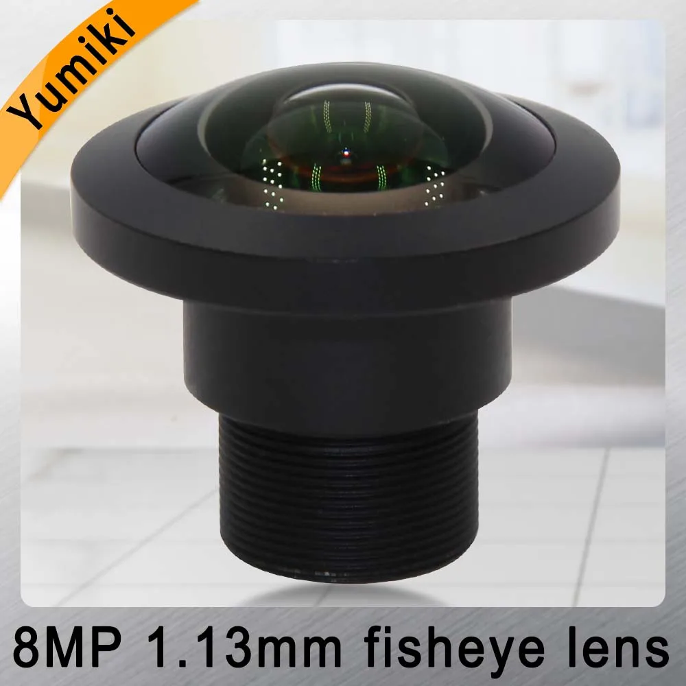 Yumiki Fisheye 8MP 1.13mm IR CCTV Camera Lens HD 8.0Megapixel F2.0 1/2.7" Image Format M12 Mount Wide Viewing Angle 220Degree |