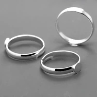20pcs wholesale silver plated ring setting base blank jewelry parts with 5mm 6mm flat pad for cabochons diy making accessories