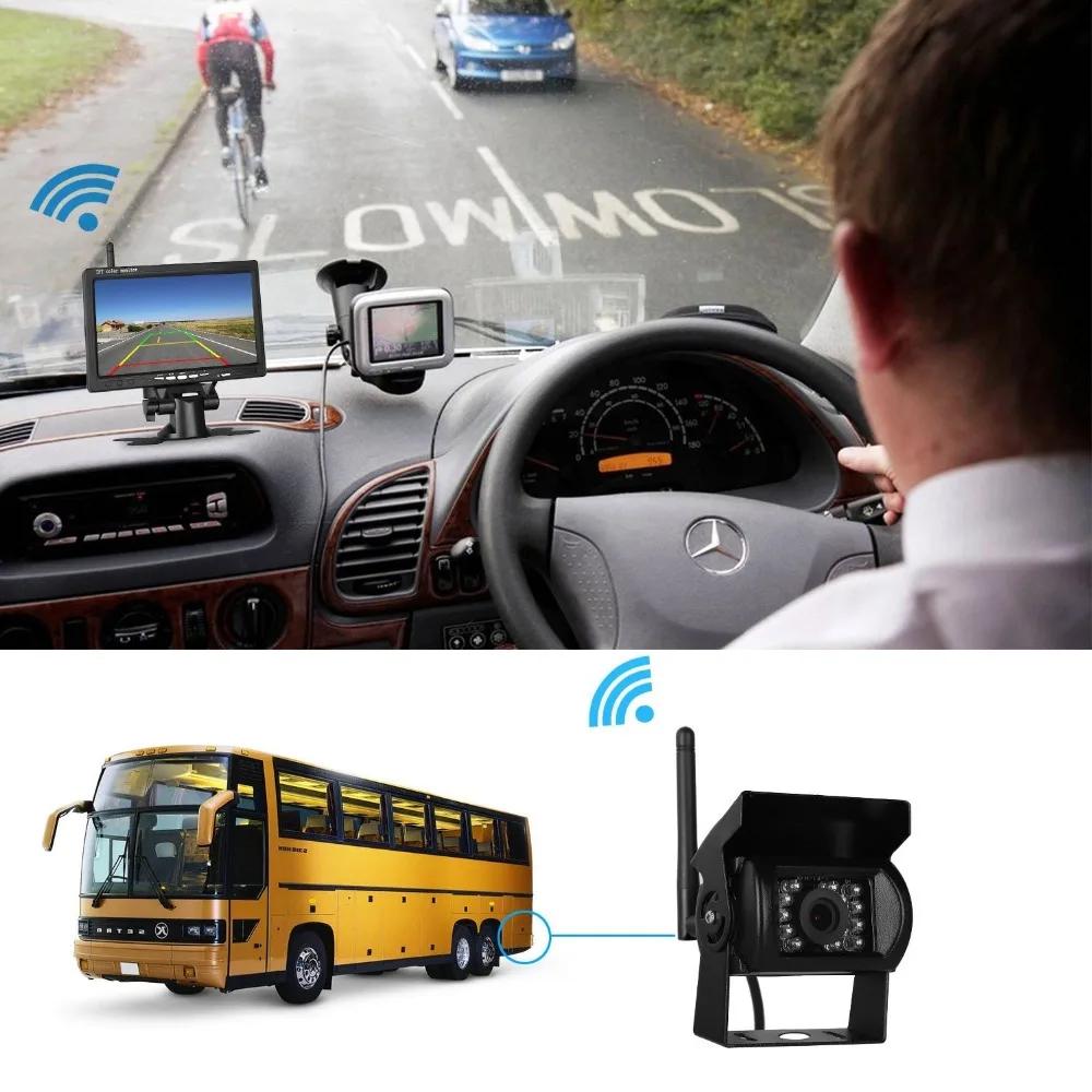 Грузовик Ван автобус RV 12В 24В Беспроводная система заднего вида 7 ''HD TFT LCD