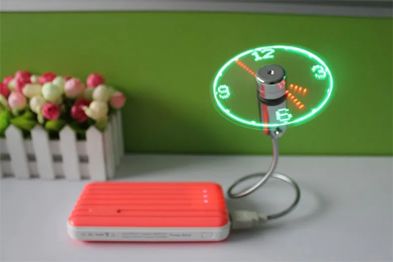 USB Мини Часы светодиодный светильник USB вентилятор часы креативные регулируемые настольные часы портативные гибкие Крутые гаджеты Отображение времени