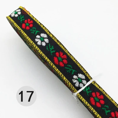 17 7 м/уп. 12 мм Широкий цветочный принт корсажная лента бант для волос/Рождество/свадьба DIY шитье ремесло кружевная ткань - Цвет: 17