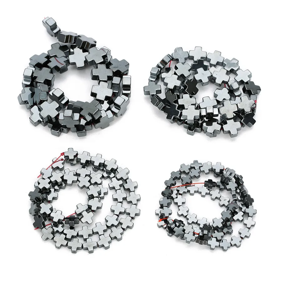 XINYAO Natural Stone Beads Cross Shape Black Hematite 4/6/8/10/12mm For Diy Jewelry Making Bracelet Necklace | Украшения и