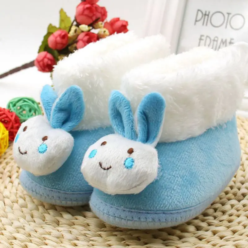 Детские зимние сапоги с кроличьим мехом Детская плюшевая теплая обувь красного и