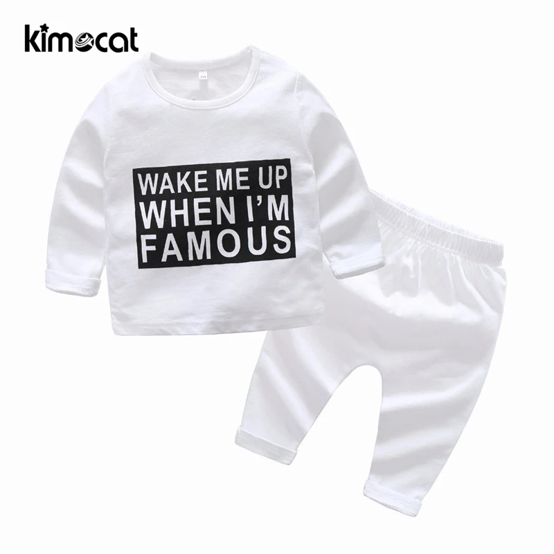 

Kimocat Baby Boy Clothes T-Shirt+Pants Letter Printing Outfit Christmas Suit For Baby Boys Clothing Sets Cotton Long Sleeve