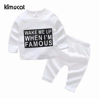 kimocat baby boy clothes t shirtpants letter printing outfit christmas suit for baby boys clothing sets cotton long sleeve