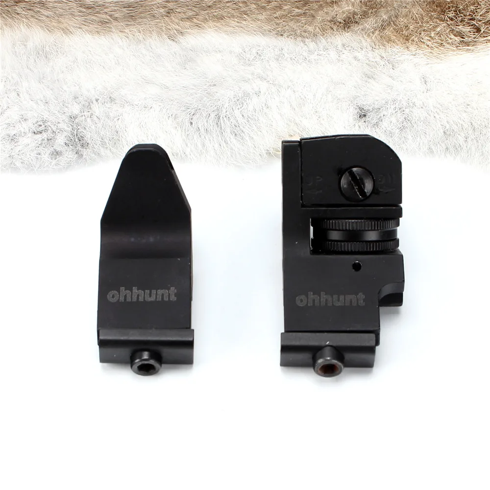 ohhunt Front and Rear 45 Degree Offset Hunting Tactical Rapid Transition BUIS Backup Iron Sight Set Free Shipping | Спорт и