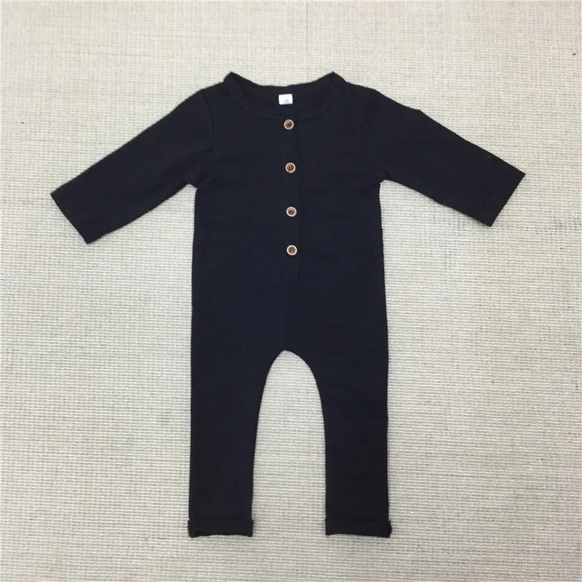 Baby Spring Rompers Boy Cotton Harem Jumpsuit Boy's Plain Black Gray Romper Pajamas Newborn Fashion Clothing 2021 New 30 |