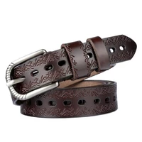 luxury woman belt genuine leather and pu high quality strap pin metal buckle flower waist ceinture femme cow leather wbl081