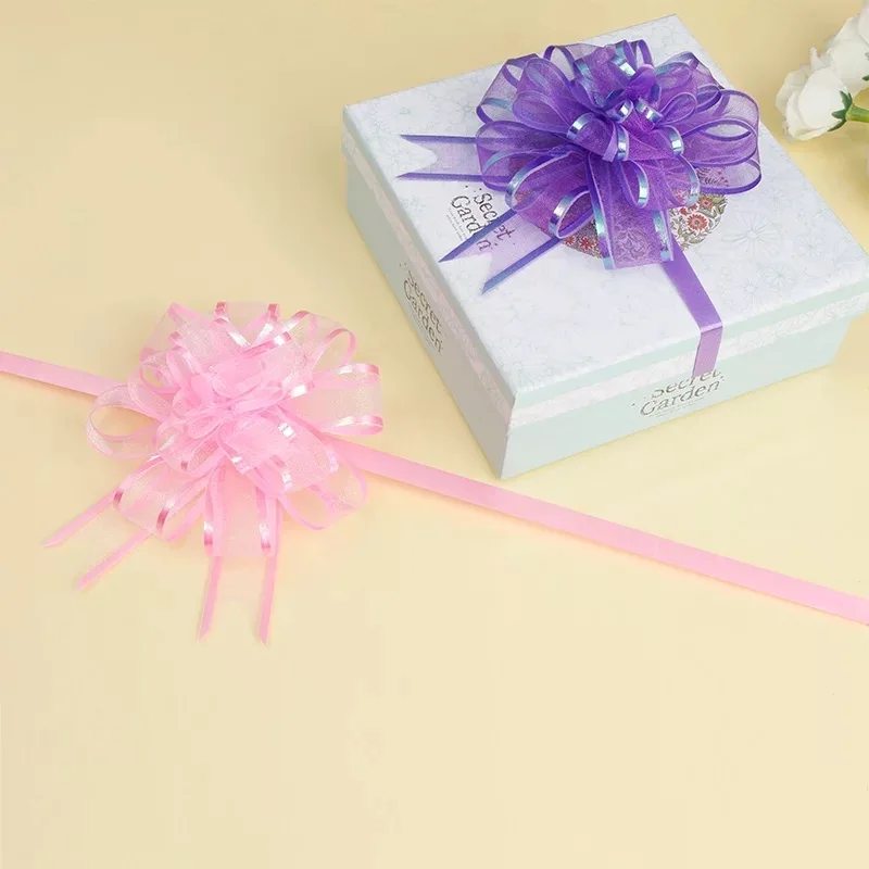 50 шт. Большой DIY прозрачная органза Потяните Луки бабочка свадебные дверные ручки