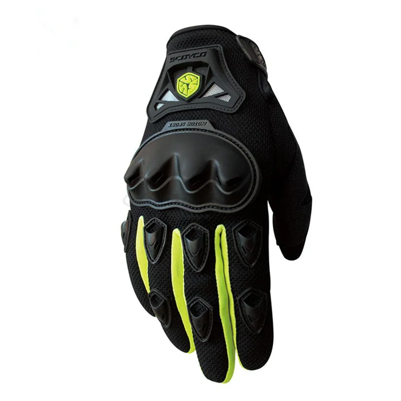 SCOYCO мотоциклетные перчатки летние дышащие носимые защитные Guantes Moto Luvas альпийский Мотокросс звезды Ганц Moto Verano guant - Цвет: Зеленый